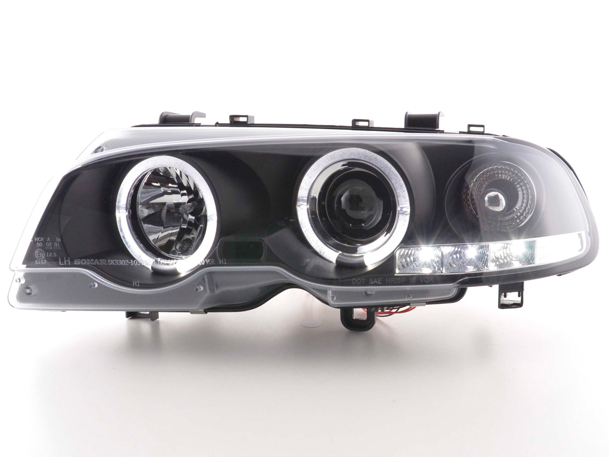 Scheinwerfer Set BMW 3er E46 Coupe/Cabrio 98-02 schwarz Scheinwerfer Set BMW 3er E46 Coupe/Cabrio 98-02 schwarz
